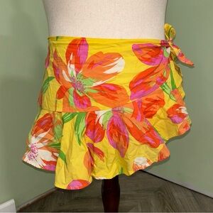 VTG Lauren Ralph Lauren Ruffle Sarong Skirt Made In USA Boho Floral Women’s M